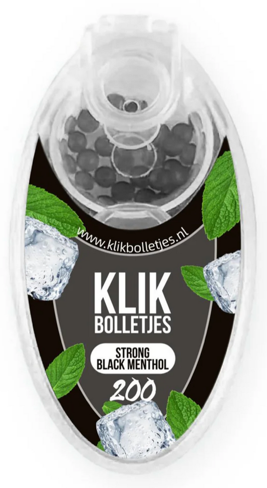 200 Klik Bolletjes Strong Black Menthol